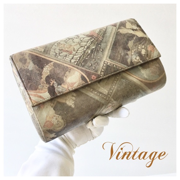 Vintage Handbags - Vintage Coblentz Brand Clutch with Artsy Printed